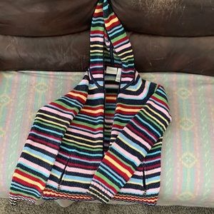 Liz Claiborne knit striped sweater with pockets and zip up
